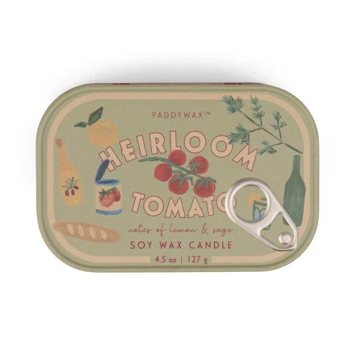 Candela in latta con stampa a pomodoro Bistro da 127 g (4,5 oz) - Pomodoro antico