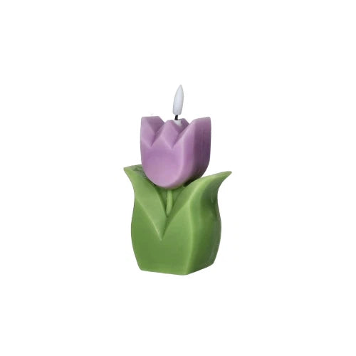 Brandani Candela LED Tulipano 15cm in Paraffina colore viola