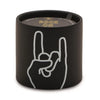 CANDELA IN CERAMICA NERA IMPRESSIONS 163G - ROCK ON - PELLE + MUSCHIO DI QUERCIA