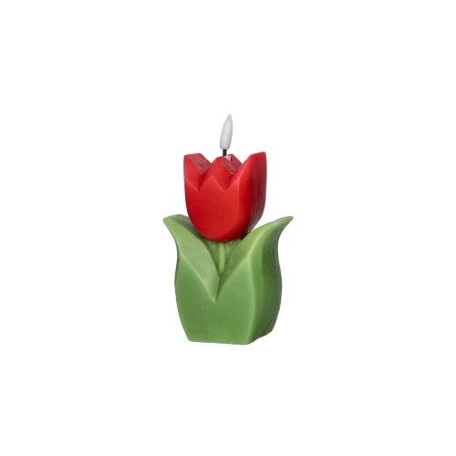 Brandani Candela LED Tulipano 15cm in Paraffina colore rosso