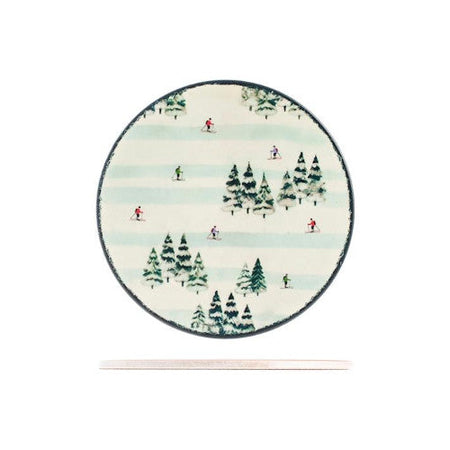 Sottopentola tonda in ceramica decorato SciatoriH&H