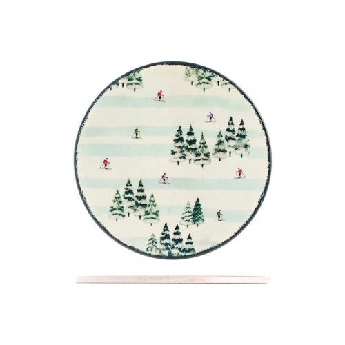 Sottopentola tonda in ceramica decorato SciatoriH&H