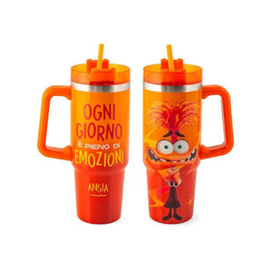 Mug termico in acciaio inox 18/10 con cannuccia inside out ansia lt 0,9H&H