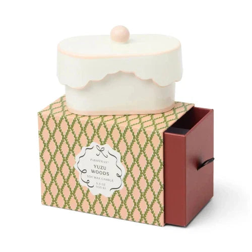 Candela in ceramica Cherie da 155 g (5,5 oz) - Rosa - Legno di Yuzu