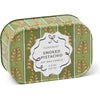 Candela Cherie in latta stampata da 127 g (4,5 oz) - Verde e kaki - Pistacchio affumicato
