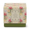 Candela in vetro Tulipano da 155 g (5,5 oz) viola e verde - Gardenia bronzata