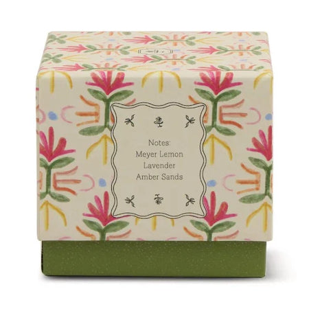 Candela in vetro Tulipano da 155 g (5,5 oz) viola e verde - Gardenia bronzata