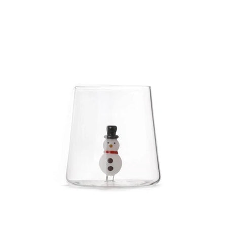 Bicchiere in vetro borosilicato 48 cl con decoro Pupazzo di neveH&H