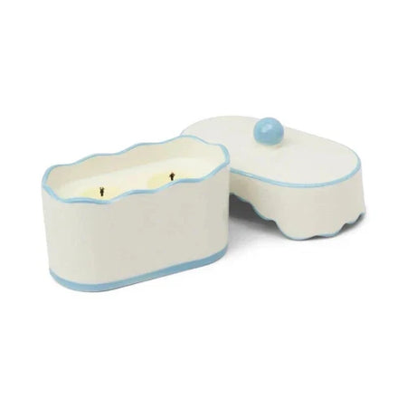 Candela in ceramica Cherie da 155 g (5,5 oz) - Blu - Lavanda e timo