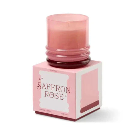 Candela impilabile in vetro da 198 g (7 oz) rosa e rossa - Saffron Rose