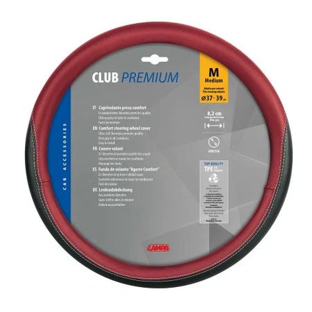 Club, coprivolante in Skeentex - M - Ø 37/39 cm - Nero/Rosso