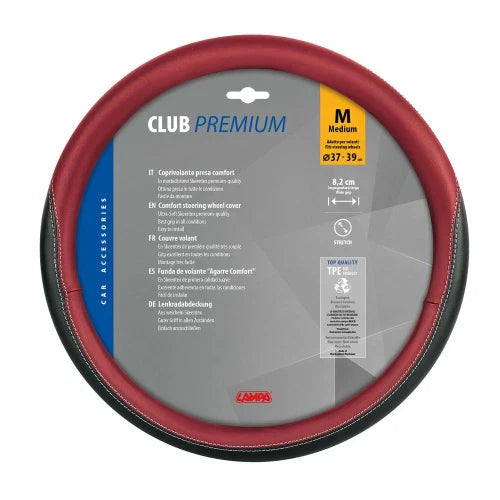 Club, coprivolante in Skeentex - M - Ø 37/39 cm - Nero/Rosso