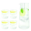 Caraffa 1,5 L + 4 Bicchieri 330 cc in vetro borosilicato trasparente