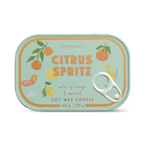 Candela in latta stampata arancione Bistro da 127 g (4,5 oz) - Spritz agli agrumi all'arancia