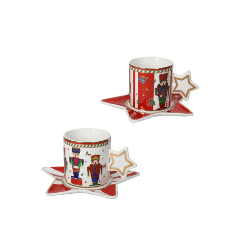 TAZZA LO SCHIACCIANOCI SET 2 PZ NEW BONE   CHINA