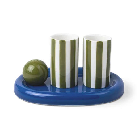 Set di bicchierini da tequila in ceramica Lily Mae - Cobalto + Oliva