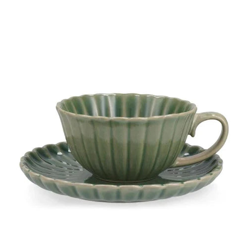 H&H - Set 6 Tazze Colazione Lotus Verde 400 cc