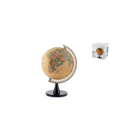 ROYAL NORFOLK Globo mappamondo girevole con base in plastica decorato sfondo sabbia cm 20.