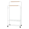APPENDIABITI DOPPIO BIANCO/ EFF LEGNO 80X50X130-155CM CON DUE RIPIANI