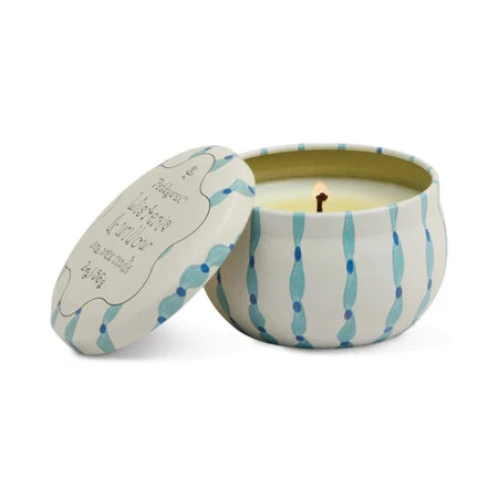 Candela in latta stampata Tulip da 56 g (2 oz) - Glicine e Salice