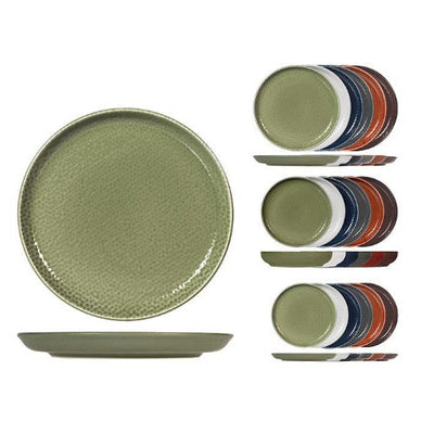 Servizio 18 piatti tavola havana in stoneware forma nordica colori assortiti.H&H