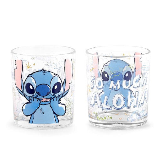 Bicchiere stitch&angel in vetro decorato cl 25 stich
