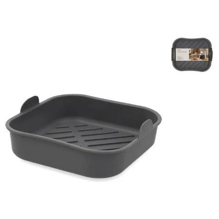 H&H - Contenitore in silicone per friggitrice ad aria quadrato cm 20