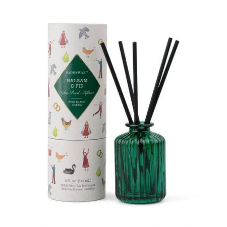 Diffusore natalizio in vetro rigato Verde -  Fragranza Winter Berry 147 ml (5 fl oz)