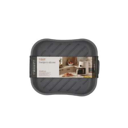 H&H - Contenitore in silicone per friggitrice ad aria quadrato cm 20