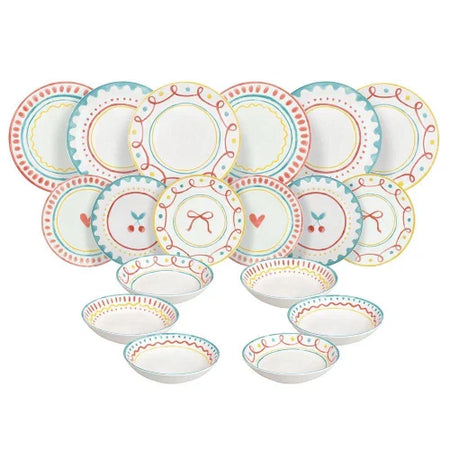 Servizio piatti 18 pezzi Cherry Pop Multicolor