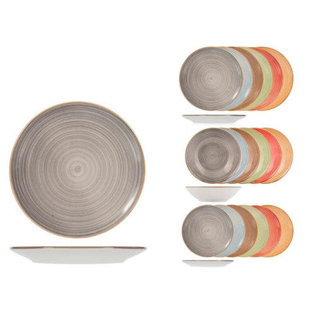Servizio 18 piatti tavola opera in stoneware colori assortitiH&H