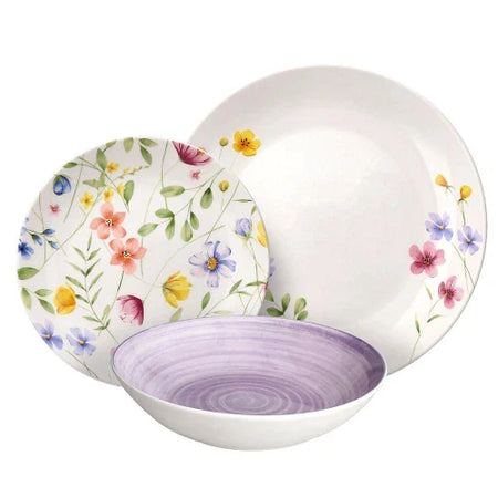 Servizio piatti 18 pezzi Petals Multicolor