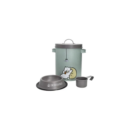 Brandani CONTENITORE PET CARTA DA ZUCCHERO C/CIOTOLA E MISURINO GRIGIO METAL