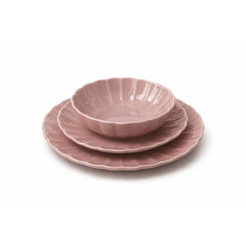 Brandani set piatti 18 pezzi calipso cipria stoneware