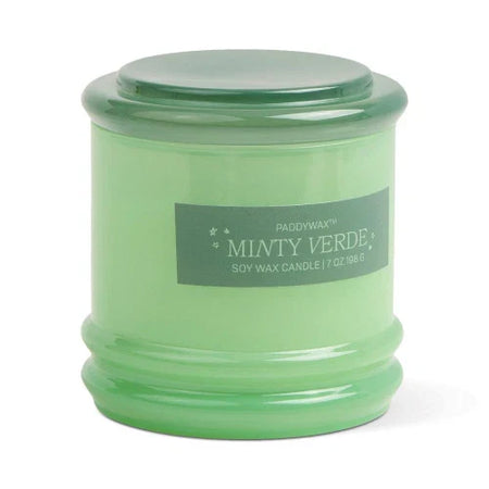 Candela impilabile in vetro da 198 g (7 oz) verde brillante e verde scuro - Verde menta