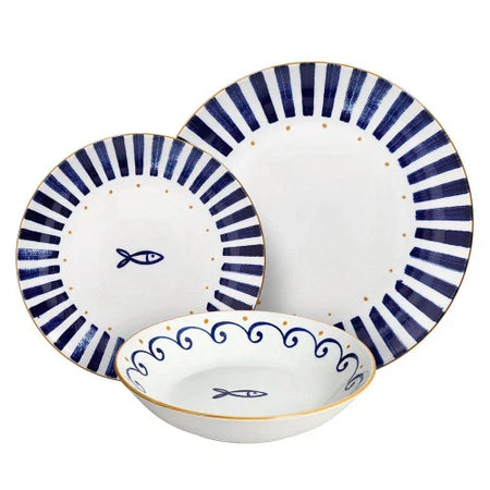 Servizio piatti 18 pezzi Sardinia Porcellana Blu