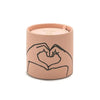 Candela in ceramica Impressions 163 g - Rosa antico - Cuore - Tabacco e vaniglia