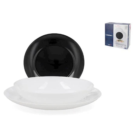 Arc - SET APY 18 PEZZI BIANCO E NERO - VETRO TEMPERATO LUMINARC