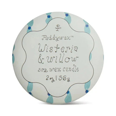 Candela in latta stampata Tulip da 56 g (2 oz) - Glicine e Salice