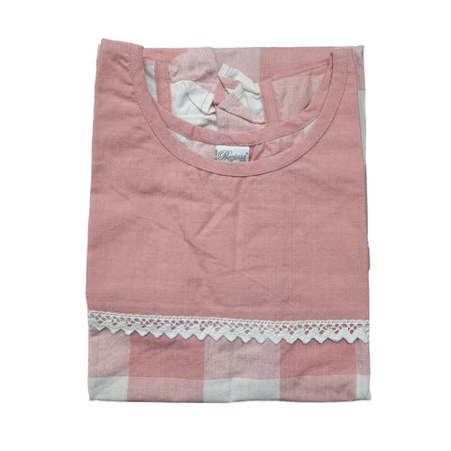 Casacca Queen Preziosa in cotone 100%, lavorata a mano, con stampa e frill tinta unita, dimensioni 60x80 cm, perfetta come copriabito elegante.