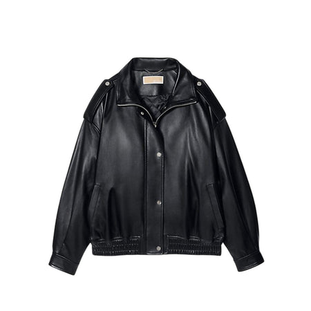 MICHAEL KORS giacche donna michael kors - oversized leather blouson - nero da donna