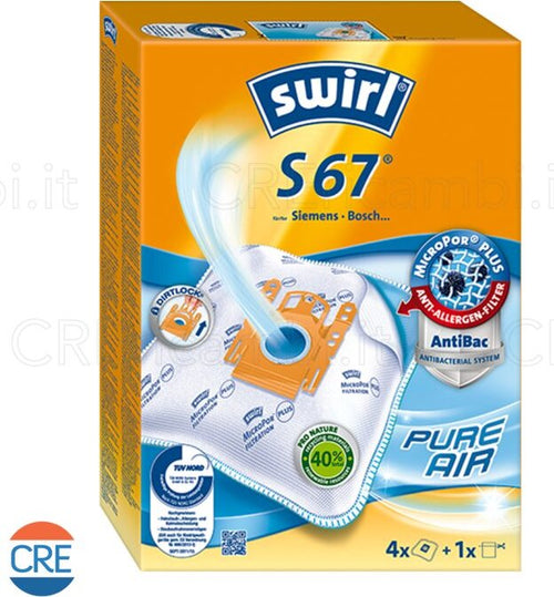 S67-Sacchetti-Antiallergenici-x4-e-Filtro-Aria-x1-per-Aspirazione-Bosch,-Siemens,-Karcher