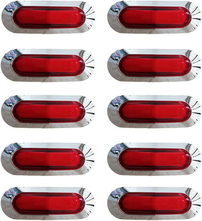 FANALINI CROMATI ROSSO 6 LED OPACO