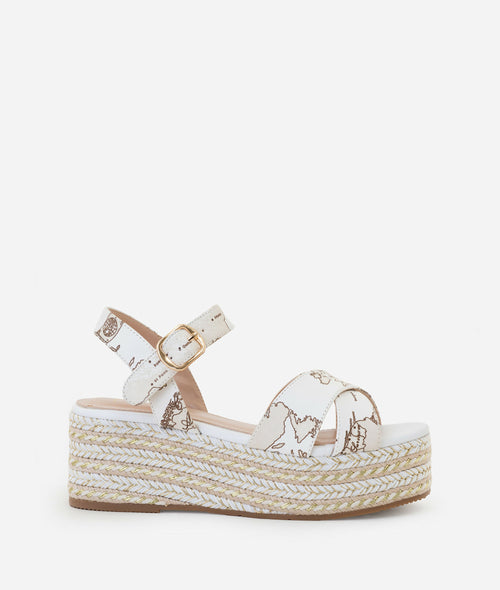 Alviero Martini 1° Classe Donna Sandali in eco nappa con zeppa in corda