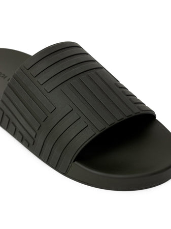Bottega Veneta Sliders Carpet in Gomma Nera da uomo
