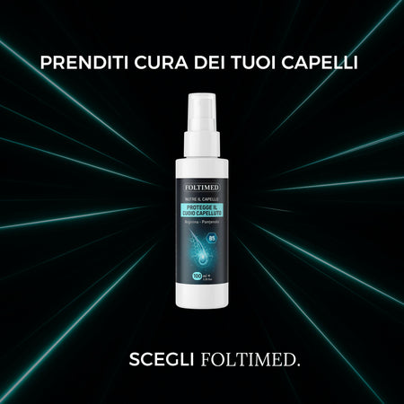 Spray Anticaduta Capelli con Vitamina B5 – Trattamento Rinforzante e Stimolante per la Crescita | Riduce la Fragilità e Protegge il Cuoio Capelluto | Foltimed 100ml