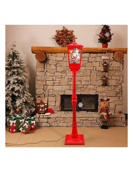 RAZ Imports Statuetta Babbo Natale In Resina Glitterata Rosso 21,6 Cm - Decorazione Natalizia Vintage