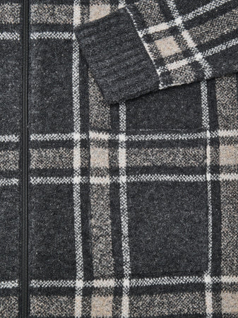 Gran Sasso Cappotto in Boucle Jacquard in Grigio con Maxi Zip da donna