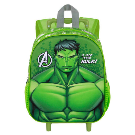 Marvel Hulk Rage-Zainetto 3D con Ruote Piccolo, Verde