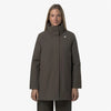 K-WAY Marla Capospalla donna calda di media lunghezza con cappuccio da donna, colore oliva nero. K7125LW XRG